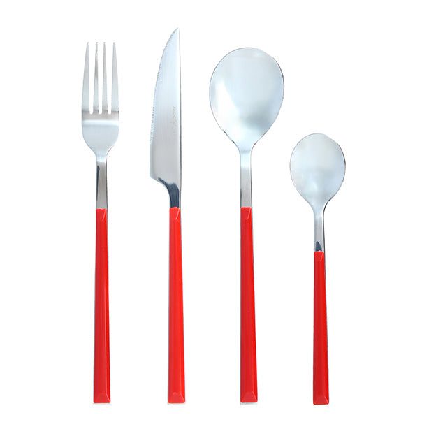 MÉNAGÈRE COLORAMA 24 PIÈCES EN ACIER INOXYDABLE MAGENTA – Couvert – HygiRéa