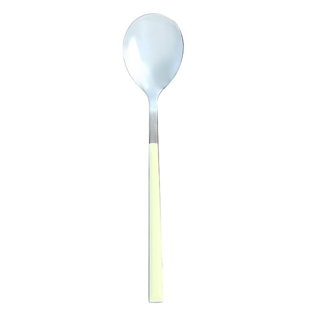 CUILLÈRE DE TABLE COLORAMA 21.5CM EN ACIER INOXYDABLE CRÈME – Couvert – HygiRéa