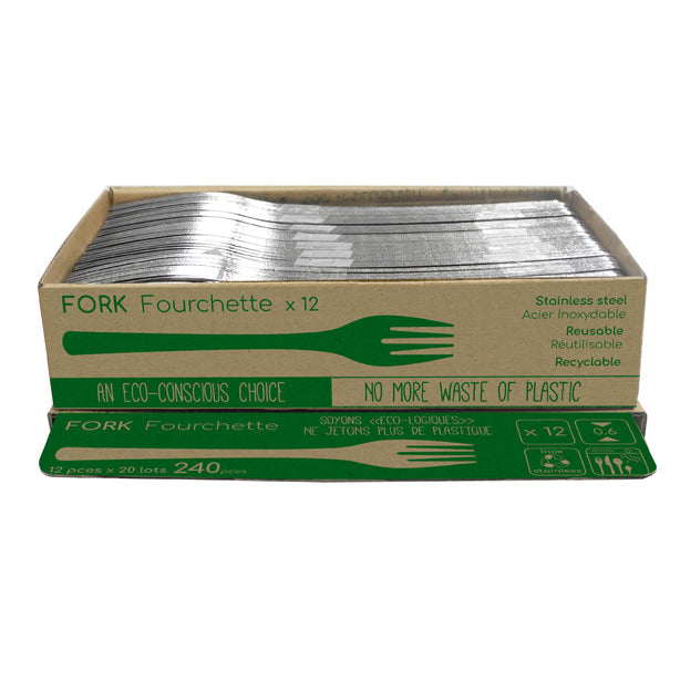 LOT DE 12 FOURCHETTES SLIM 17.8CM EN INOX – Couvert – HygiRéa