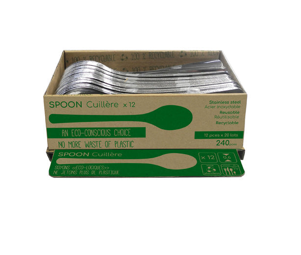 LOT DE 12 CUILLERES SLIM 16.8CM EN INOX – Couvert – HygiRéa