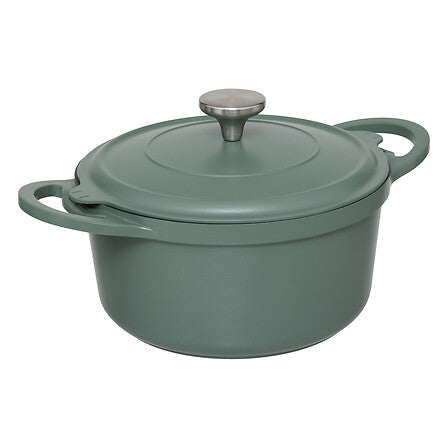 Cocotte avec panier et ustensile 24 cm fonte d'aluminium vert