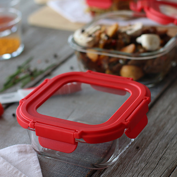 BOITE HERMÉTIQUE CARRÉE CRISTAL 310ML EN VERRE AVEC COUVERCLE – Conservation – HygiRéa