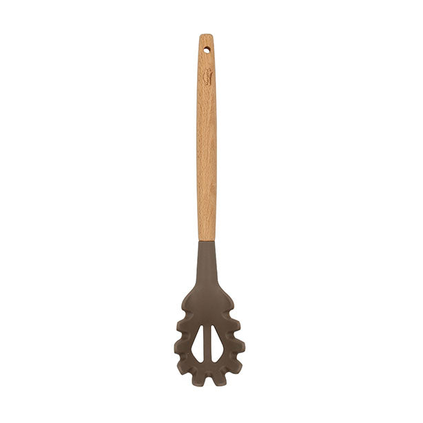 CUILLÈRE À SPAGHETTI ELIOTT EN SILICONE AVEC MANCHE EN BOIS DE HÊTRE – Ustensile – HygiRéa