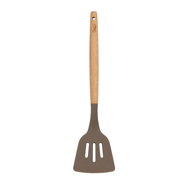 SPATULE AJOURÉE ELIOTT EN SILICONE AVEC MANCHE EN BOIS DE HÊTRE – Ustensile – HygiRéa