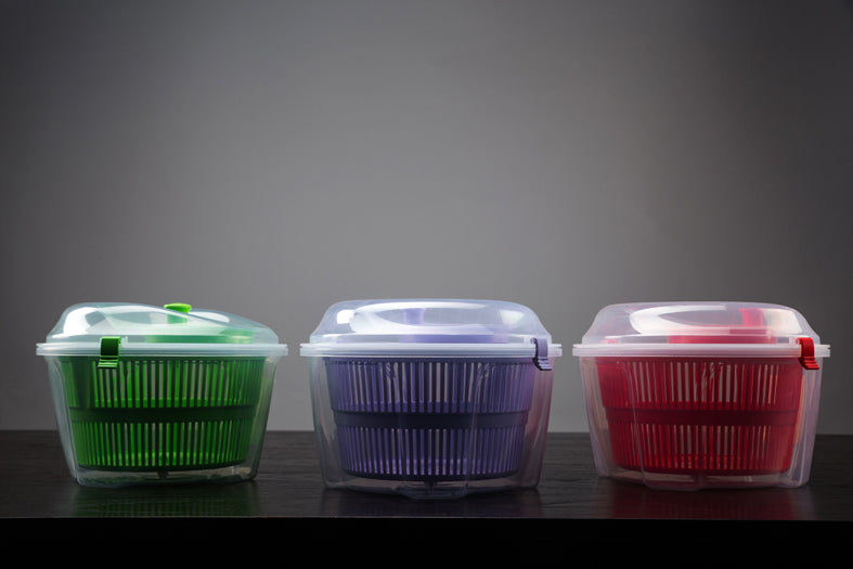 ESSOREUSE À SALADE 2EN1 25CM EN PLASTIQUE VERT – Préparation culinaire – HygiRéa