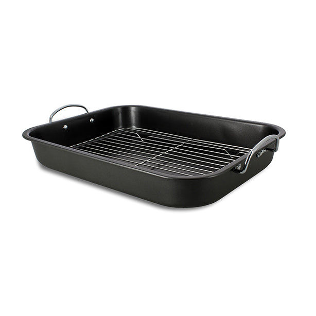 PLAT RÔTISSERIE AVEC GRILLE 43,5X29CM AMANDINE – Cuisson au four – HygiRéa