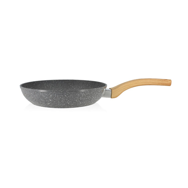 POELE CANNELLE 24CM AVEC POIGNÉE EN BOIS CLAIR – Poêle, poêlon et sauteuse – HygiRéa