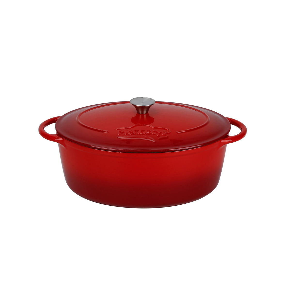 COCOTTE COLETTE OVALE 6.5L 33X25CM EN FONTE ÉMAILLÉ ROUGE – Faitout, traiteur et marmite – HygiRéa