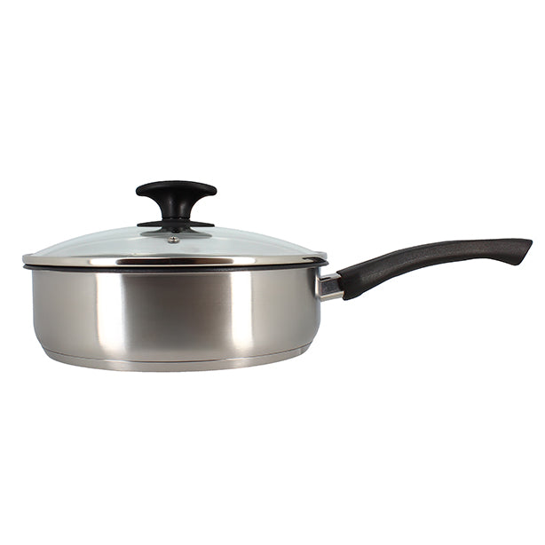 SAUTEUSE FIRST 24CM EN ACIER INOXYDABLE AVEC COUVERCLE – Poêle, poêlon et sauteuse – HygiRéa