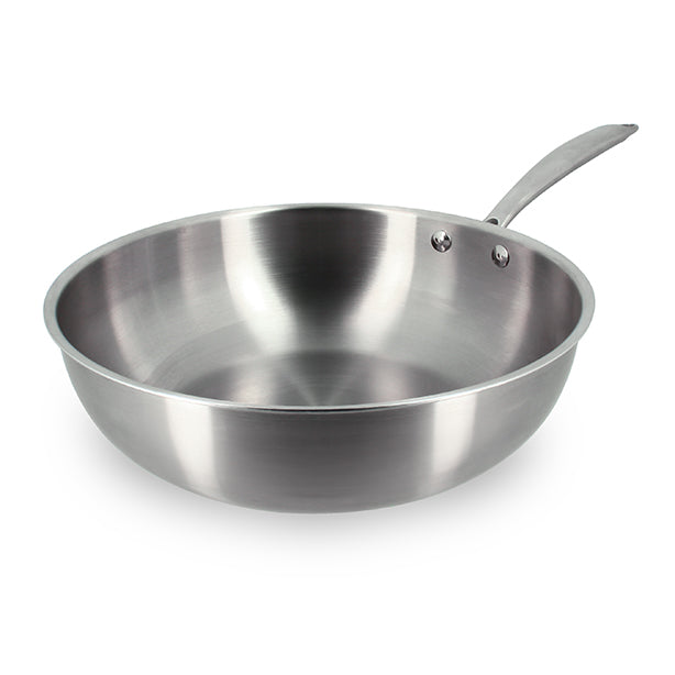WOK TRIPLY 28CM EN ACIER INOXYDABLE FABRIQUÉ EN FRANCE – Poêle, poêlon et sauteuse – HygiRéa