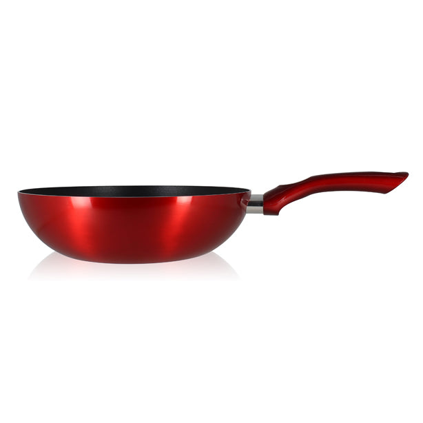 WOK EN ALUMINIUM 28CM CERISE COMPATIBLE INDUCTION – Poêle, poêlon et sauteuse – HygiRéa