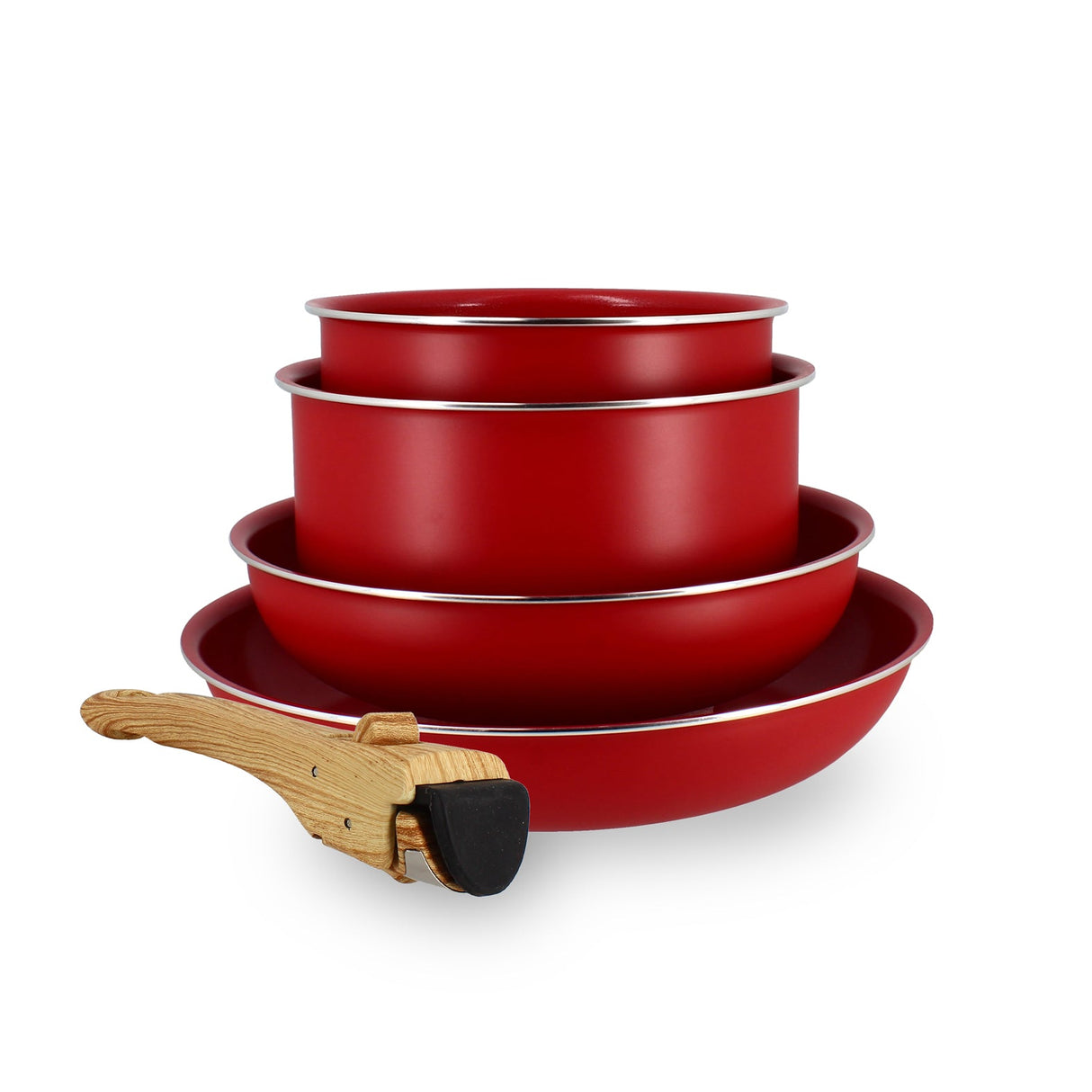 SET DE 5 PIÈCES CUISSON EN ALUMINIUM RECYCLÉ MAGENTA – Lot et batterie de cuisine – HygiRéa