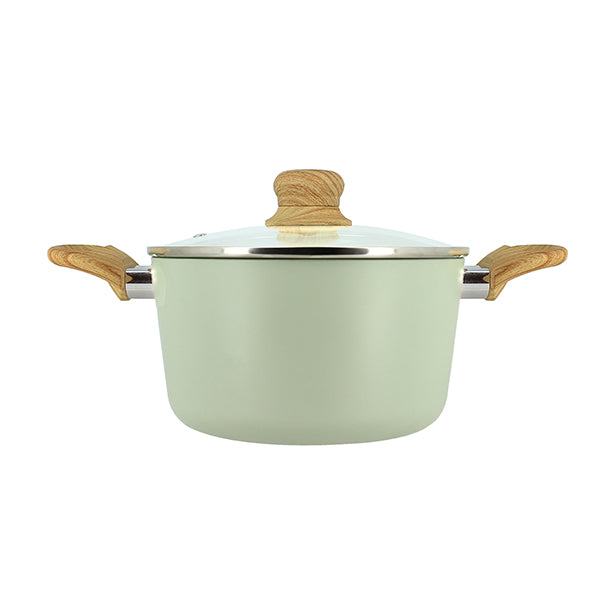 FAITOUT CELADON 20CM ALUMINIUM RECYCLE AVEC COUVERCLE EN VERRE – Faitout, traiteur et marmite – HygiRéa