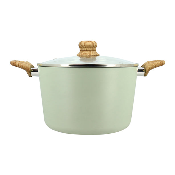 FAITOUT CELADON 24CM EN ALUMINIUM RECYCLE AVEC COUVERCLE EN VERRE – Faitout, traiteur et marmite – HygiRéa