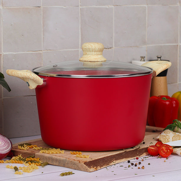 FAITOUT MAGENTA 24CM ALUMINIUM RECYCLÉ AVEC COUVERCLE EN VERRE – Faitout, traiteur et marmite – HygiRéa