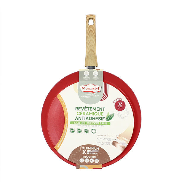 GALÉTIÈRE MAGENTA 32CM ALUMINIUM RECYCLÉ INDUCTION – Crêpière – HygiRéa