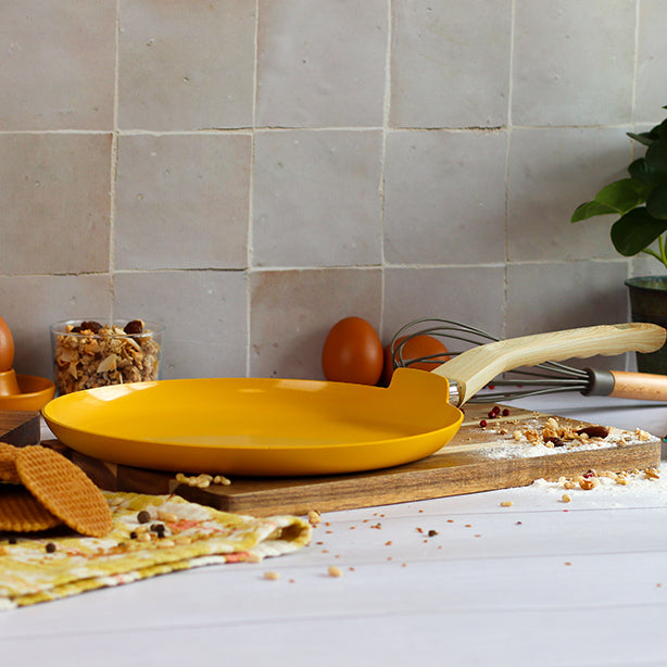 CRÊPIÈRE SAFRAN 26CM ALUMINIUM RECYCLÉ INDUCTION – Crêpière – HygiRéa