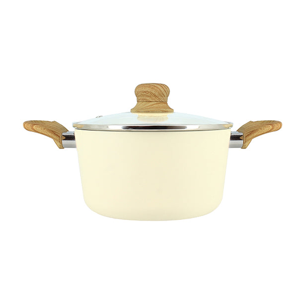 FAITOUT CRÈME 20CM ALUMINIUM RECYCLÉ AVEC COUVERCLE EN VERRE – Faitout, traiteur et marmite – HygiRéa