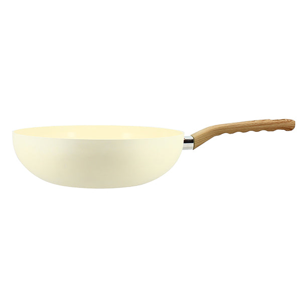 WOK CRÈME 28CM EN ALUMINIUM RECYCLÉ INDUCTION – Poêle, poêlon et sauteuse – HygiRéa