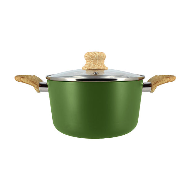 FAITOUT OLIVE 20CM ALUMINIUM RECYCLÉ AVEC COUVERCLE EN VERRE – Faitout, traiteur et marmite – HygiRéa