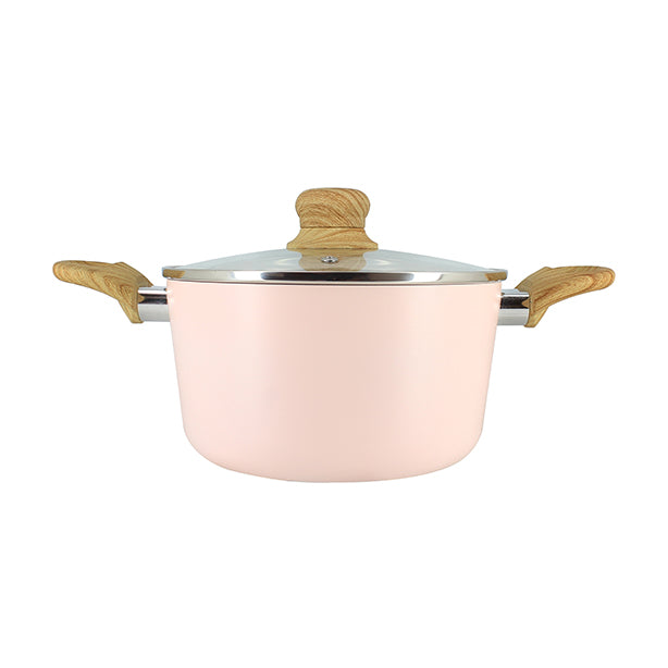 FAITOUT ROSE 20CM ALUMINIUM RECYCLÉ AVEC COUVERCLE EN VERRE – Faitout, traiteur et marmite – HygiRéa