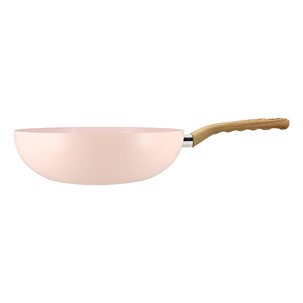 WOK ROSE 28CM EN ALUMINIUM RECYCLÉ INDUCTION – Poêle, poêlon et sauteuse – HygiRéa