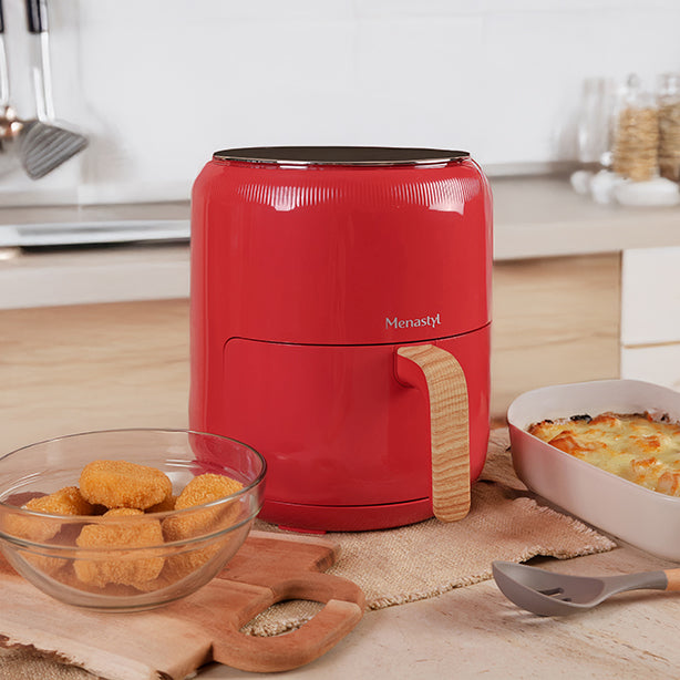 FRITEUSE À AIR CHAUD 4.5L COLORAMA MAGENTA POIGNÉE FINITION BOIS – Autocuiseur – HygiRéa