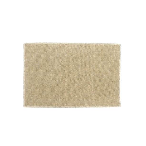 SET DE TABLE OURLET 45X30CM EN JUTE NATUREL AVEC CONTOUR BLANC – Accessoire de table – HygiRéa