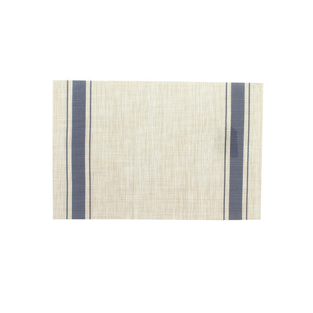 SET DE TABLE TISSÉ 45X30CM EN PVC BLEU ET BEIGE – Accessoire de table – HygiRéa