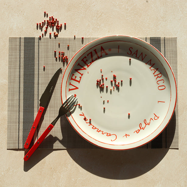 SET DE TABLE TISSÉ 45X30CM EN PVC NOIR ET BEIGE – Accessoire de table – HygiRéa