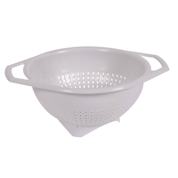 PASSOIRE AVEC ANSE 24CM EN PLASTIQUE BLANC CÉRUSÉ – Préparation culinaire – HygiRéa