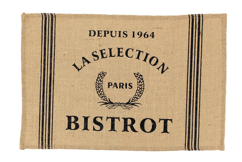 SET DE TABLE EN JUTE 45X30CM BISTROT NOIR – Accessoire de table – HygiRéa