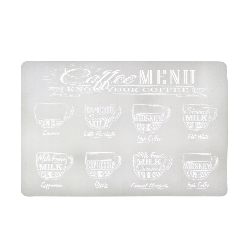 SET DE TABLE PEVA 43,5X28,5CM COFFEE MENU BLANC – Accessoire de table – HygiRéa