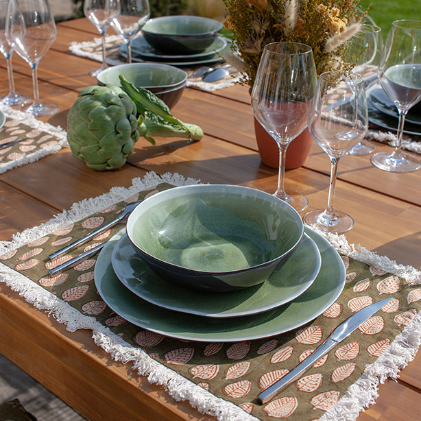 ASSIETTE PLATE KUWAE 27.5CM EN MÉLAMINE VERT – Assiette – HygiRéa