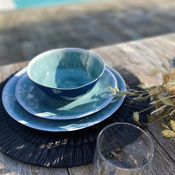 ASSIETTE DESSERT KUWAE 23CM EN MÉLAMINE BLEU – Assiette – HygiRéa