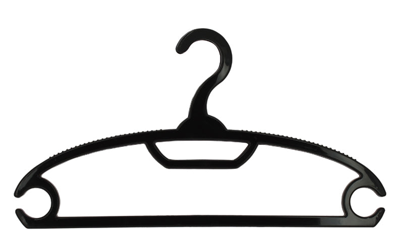 LOT DE 3 CINTRES NOIR EN PLASTIQUE POLYPRO – – HygiRéa