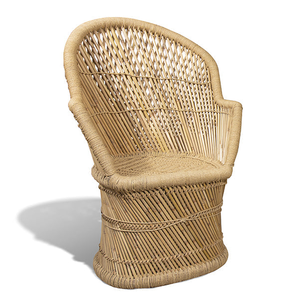 FAUTEUIL BAMBOU NATUREL 70X68X110CM DOSSIER HAUT ZAMZEBE – Les assises – HygiRéa