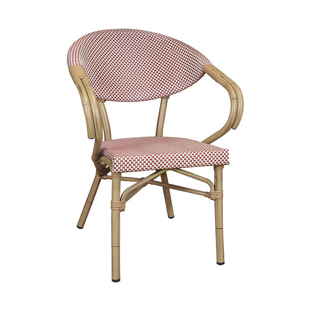 FAUT TEXTILENE ROUGE STRUCTURE ALUMINIUM ASPECT BAMBOU AMALFI – Les assises – HygiRéa