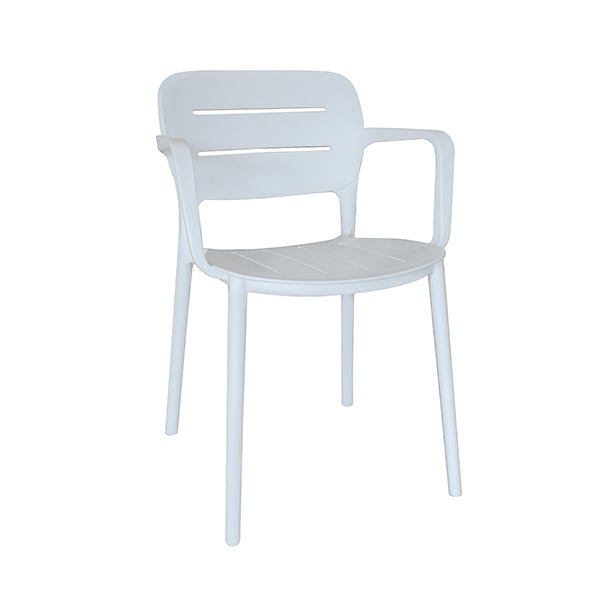 FAUTEUIL DE TABLE EN POLYPROPYLENE BLANC SUNSET – Les chaises – HygiRéa