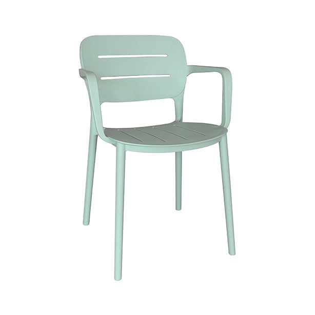 FAUTEUIL DE TABLE EN POLYPROPYLENE VERT SUNSET – Les chaises – HygiRéa