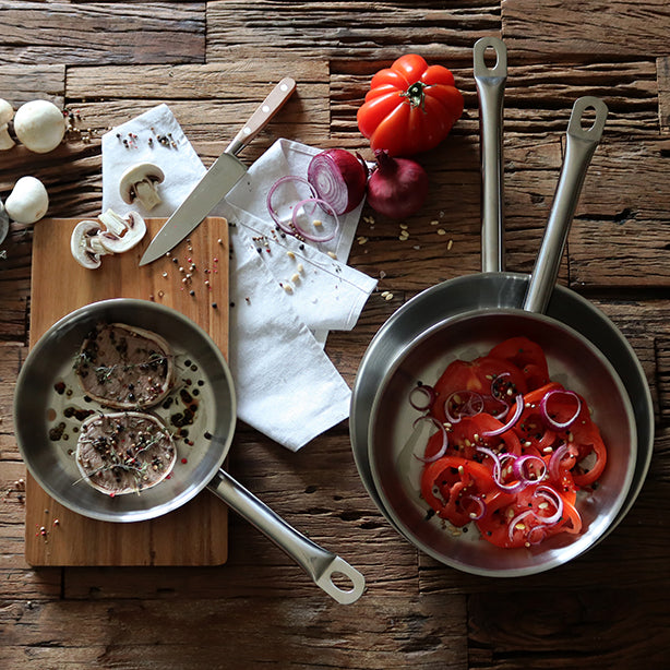 POÊLE PROFESSIONNEL 20CM EN ACIER INOXYDABLE – Poêle, poêlon et sauteuse – HygiRéa