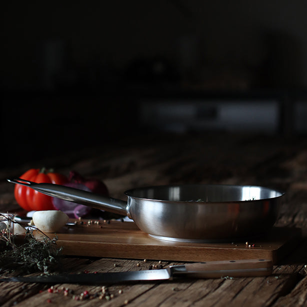 POÊLE PROFESSIONNEL 28CM EN ACIER INOXYDABLE – Poêle, poêlon et sauteuse – HygiRéa