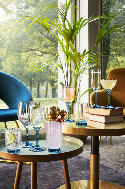 FLUTE CHAMPAGNE FLORIAN 21CL BLEU – Verre à pied – HygiRéa