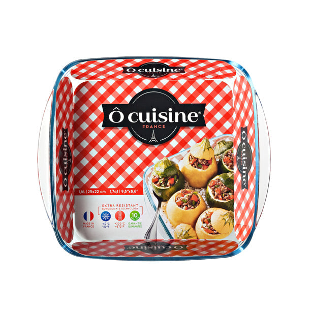 PLAT A FOUR CARRE 21CM EN VERRE O CUISINE – Cuisson au four – HygiRéa