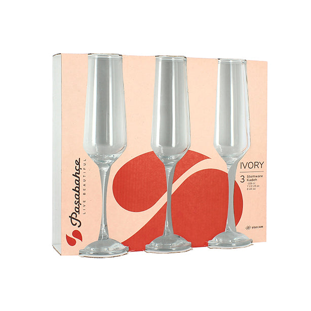 FLÛTE IVORY 22.5CL EN VERRE TRANSPARENT – Verre à pied – HygiRéa