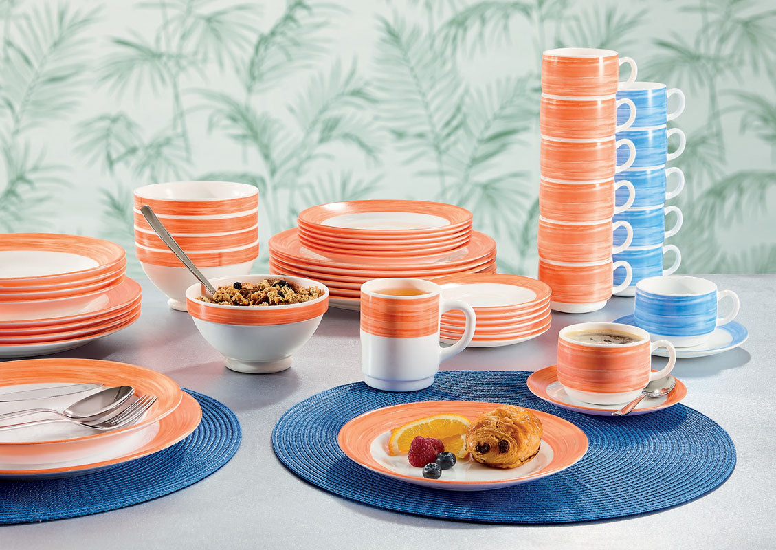 ASSIETTE CREUSE BRUSH ORANGE 22,5CM – Assiette – HygiRéa