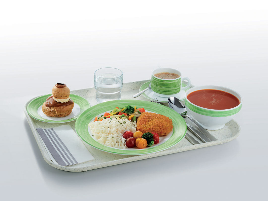 ASSIETTE CREUSE BRUSH VERT 22,5CM – Assiette – HygiRéa