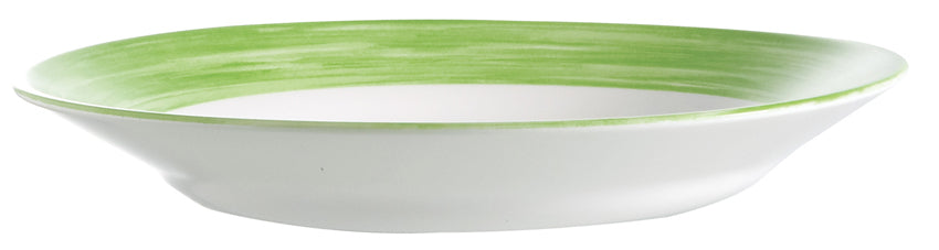 ASSIETTE CREUSE BRUSH VERT 22,5CM – Assiette – HygiRéa