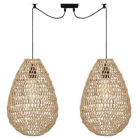 Suspension 2 lampes Etel diam 28 cm PPR naturel – Suspensions lumineuses – HygiRéa