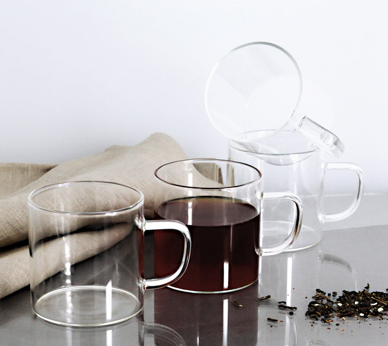 LOT DE 4 TASSES HELYA 25CL EN VERRE BOROSILICATE – Café et thé – HygiRéa